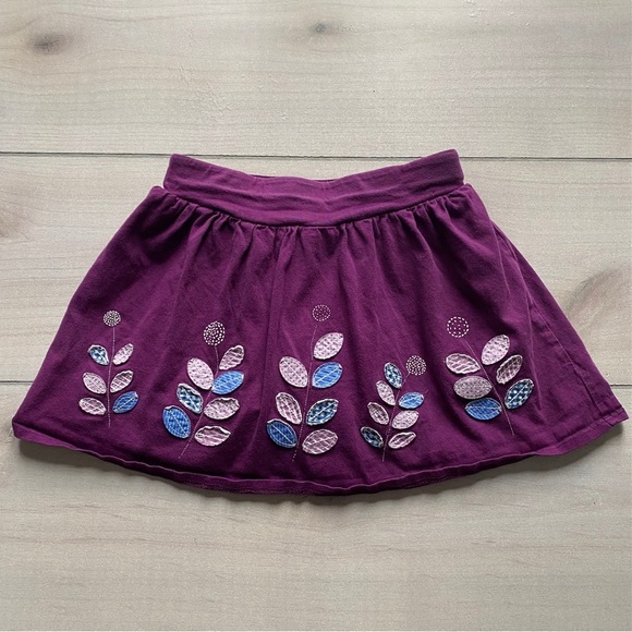 Lands' End Floral Appliqué Elastic Waist Skort - Picture 1 of 2